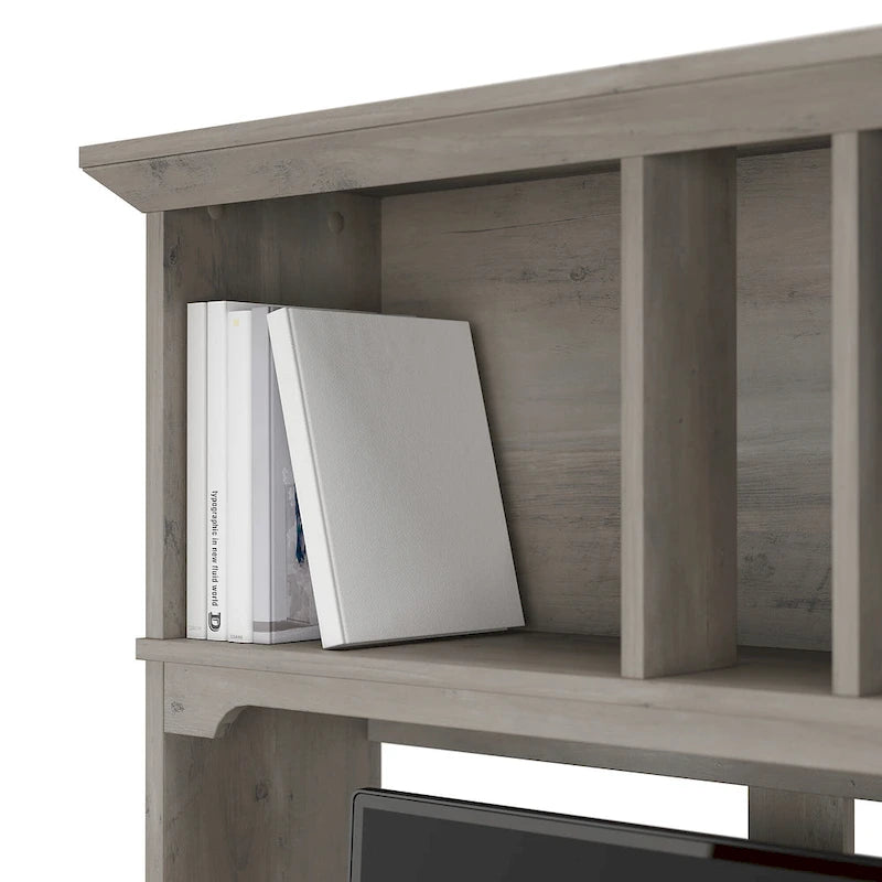 60-Inch Wood Desk Hutch with Open Storage