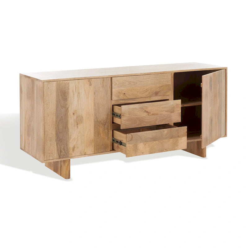Natural Mango Wood Sideboard - 63 x 18 x 29 in