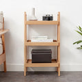 Wooden Storage Bench with Open Shelves