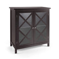 Buffet Storage Cabinet with Glass Doors and Adjustable Shelf