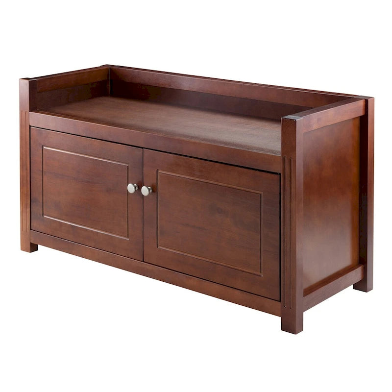 Charleston Storage Bench, Walnut - 39.76 x 15.35 x 21.65 inches