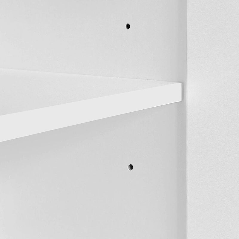 White Shoe Cabinet with LED Light and Adjustable Shelves
