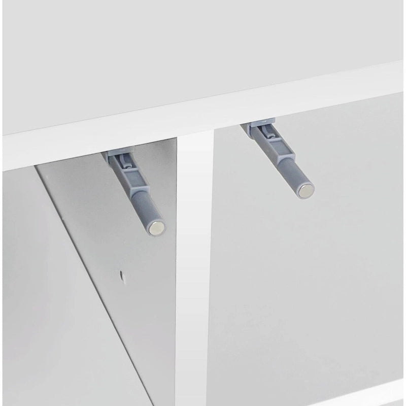 White Shoe Cabinet with LED Light and Adjustable Shelves