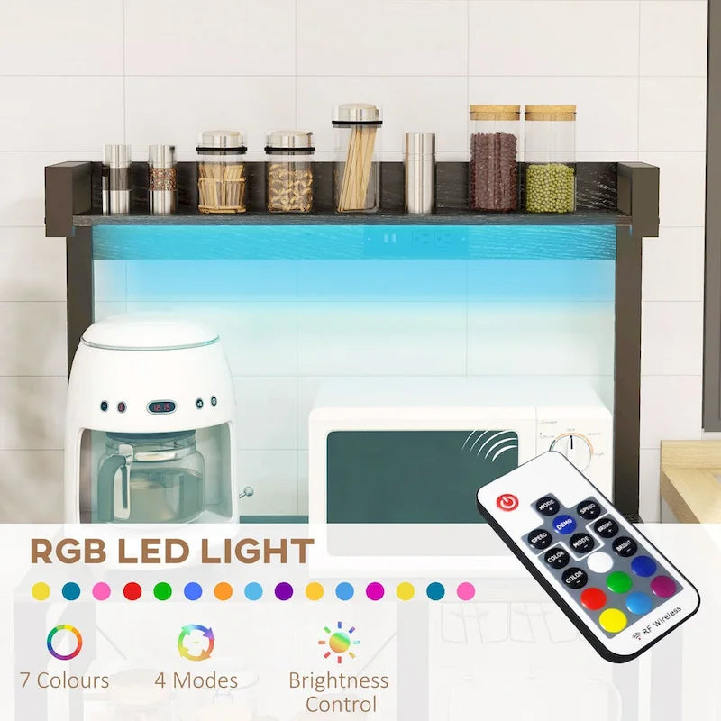 Industrial Baker's Rack with LED Lights and Power Outlets