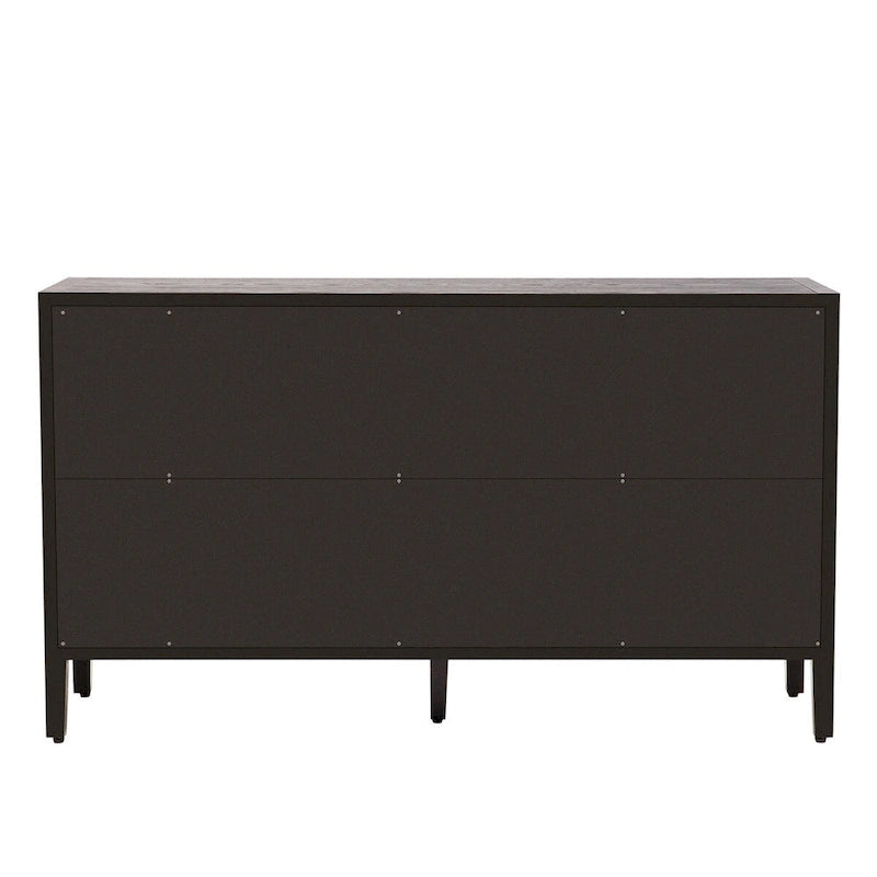 Wooden Storage Cabinet with 3 Glass Doors and Adjustable Shelves