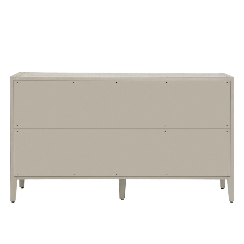 Wooden Storage Cabinet with 3 Glass Doors and Adjustable Shelves
