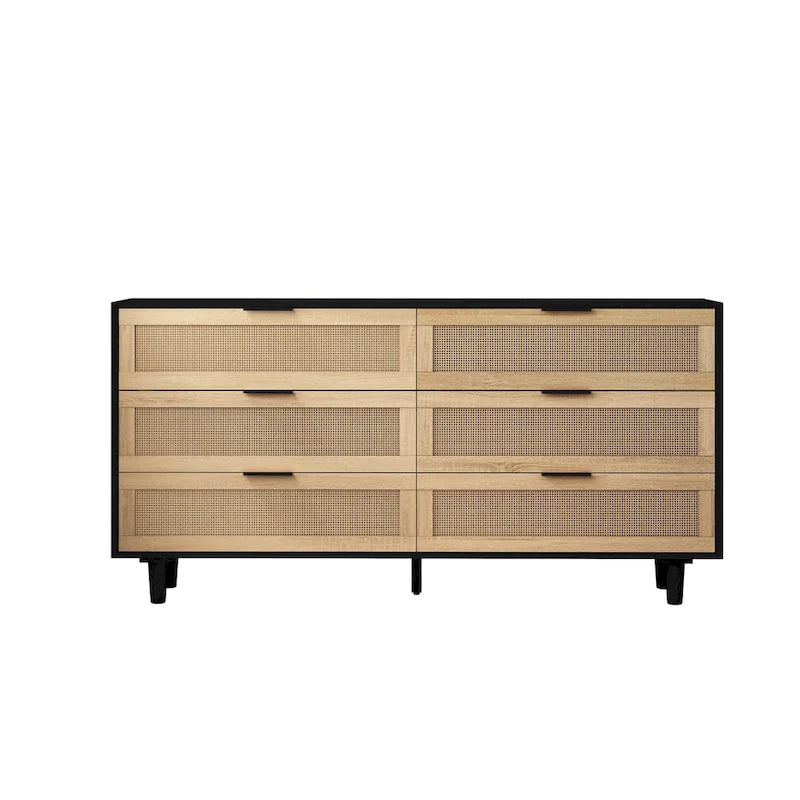 Rattan Drawer Storage Cabinet for Bedroom and Living Room