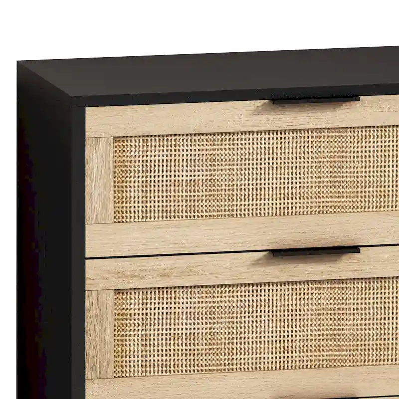 Rattan Drawer Storage Cabinet for Bedroom and Living Room