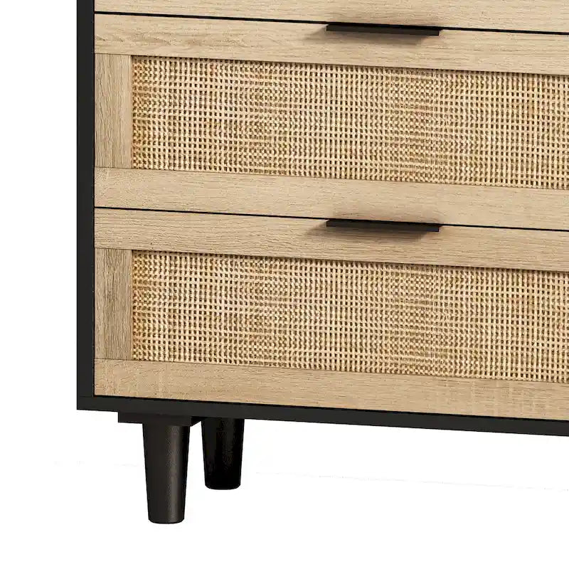 Rattan Drawer Storage Cabinet for Bedroom and Living Room