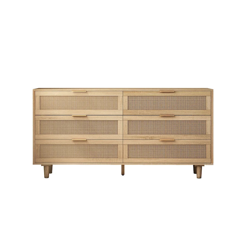 Rattan Drawer Storage Cabinet for Bedroom and Living Room