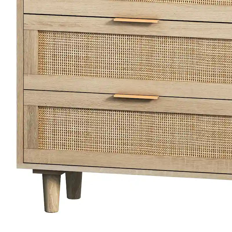 Rattan Drawer Storage Cabinet for Bedroom and Living Room
