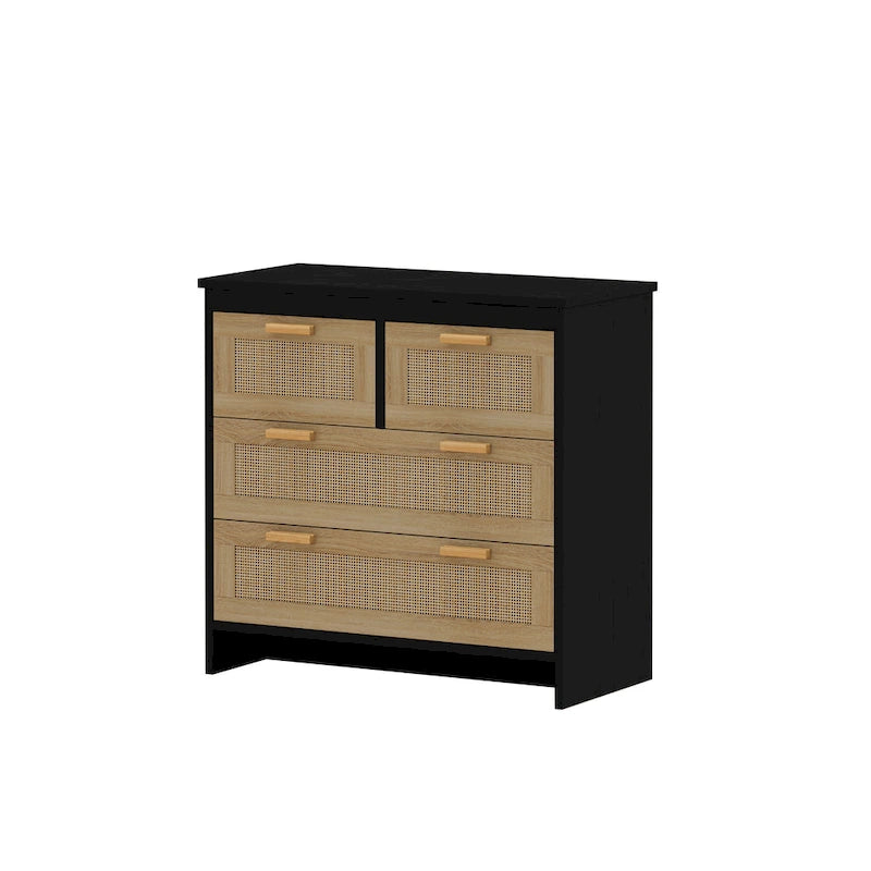 Rattan Drawer Storage Cabinet for Bedroom and Living Room