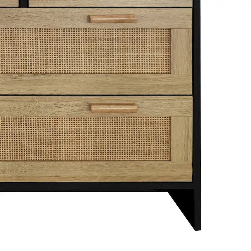 Rattan Drawer Storage Cabinet for Bedroom and Living Room