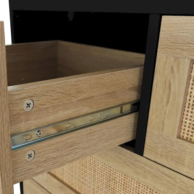 Rattan Drawer Storage Cabinet for Bedroom and Living Room