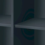 Marineblauw dressoir met glazen deuren en 3 laden