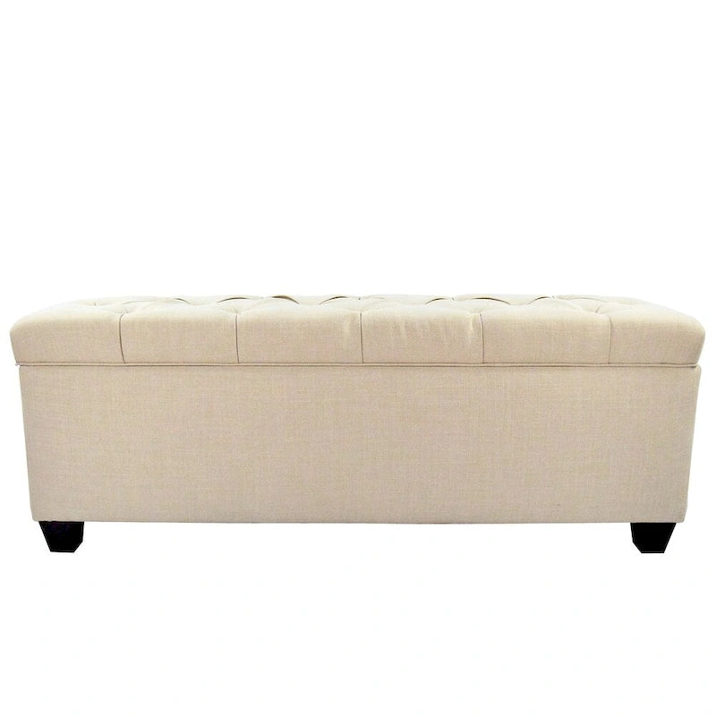Diamond Tufted Linen and Shoe Storage Bench