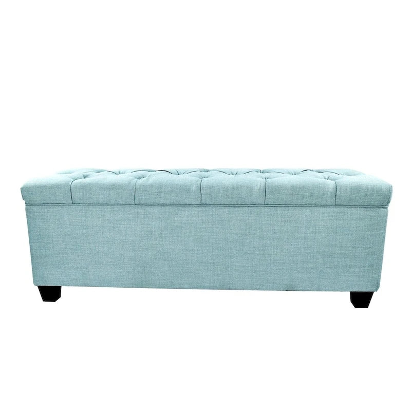 Diamond Tufted Linen and Shoe Storage Bench