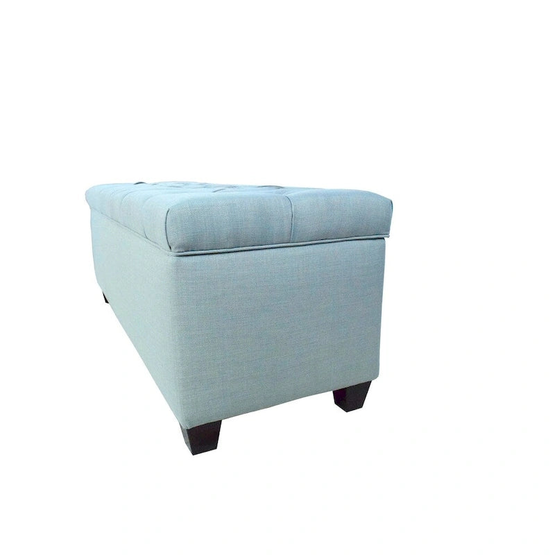 Diamond Tufted Linen and Shoe Storage Bench