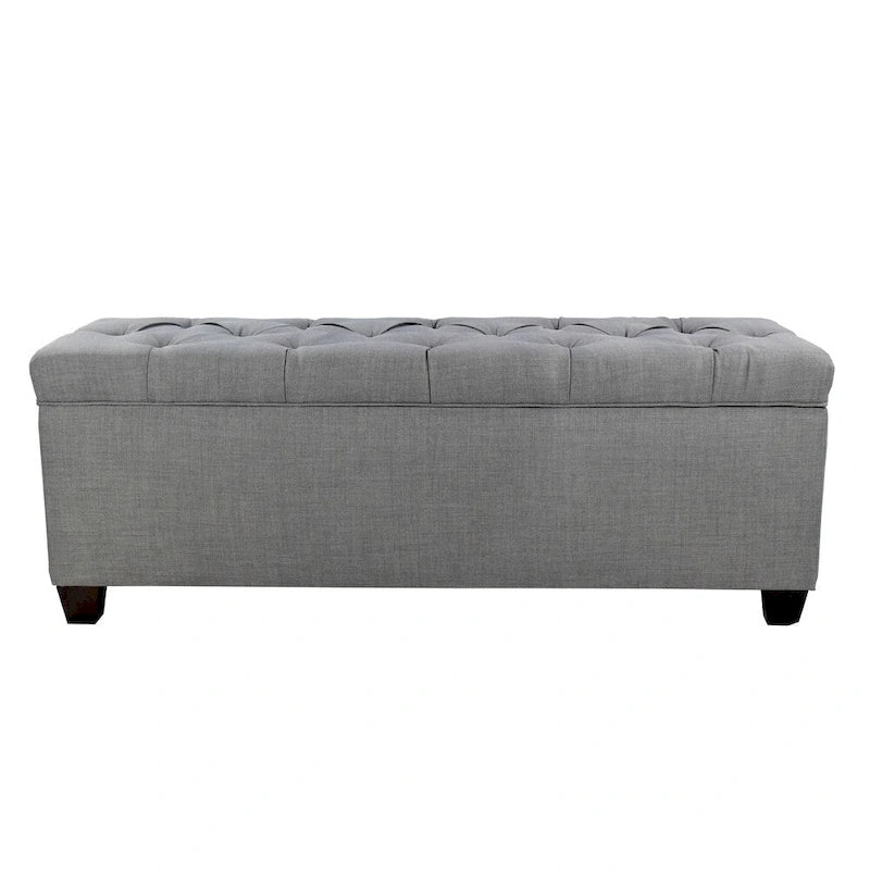 Diamond Tufted Linen and Shoe Storage Bench