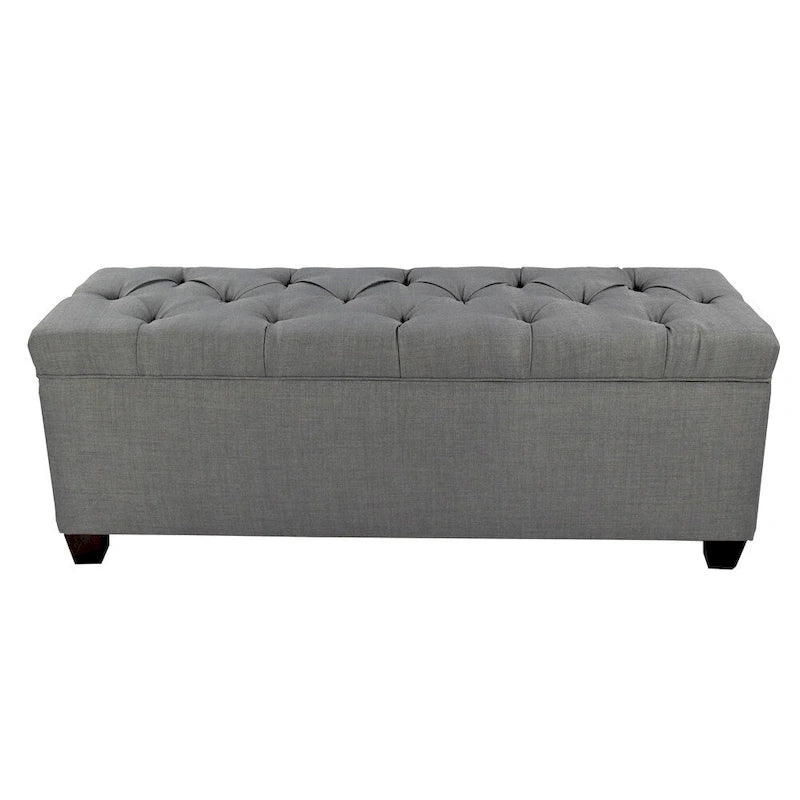 Diamond Tufted Linen and Shoe Storage Bench