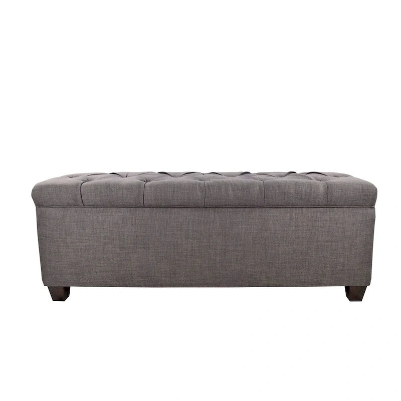 Diamond Tufted Linen and Shoe Storage Bench