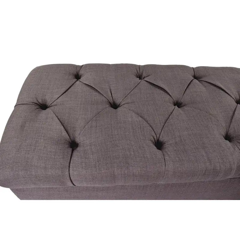 Diamond Tufted Linen and Shoe Storage Bench