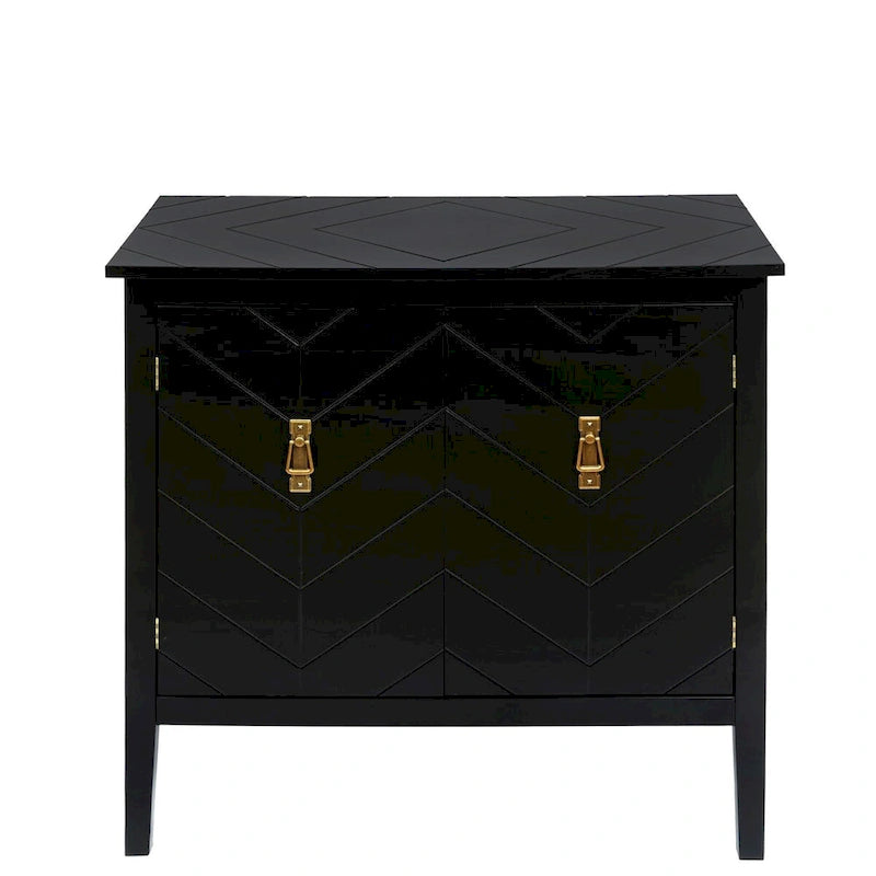 Black 2-Door Storage Cabinet with Adjustable Shelves