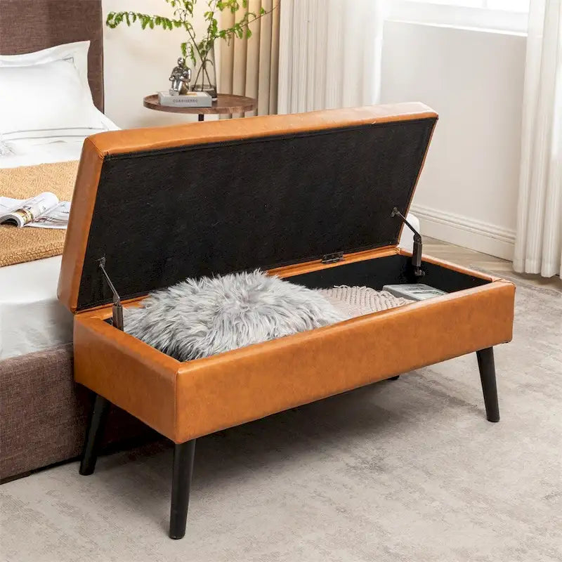 Upholstered Storage Bench for Bedroom and Entryway