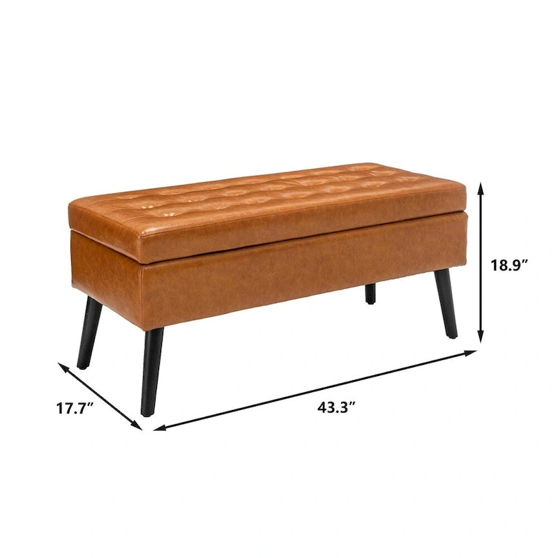 Upholstered Storage Bench for Bedroom and Entryway