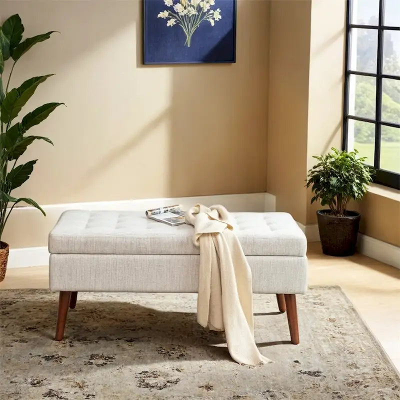 Upholstered Storage Bench for Bedroom and Entryway