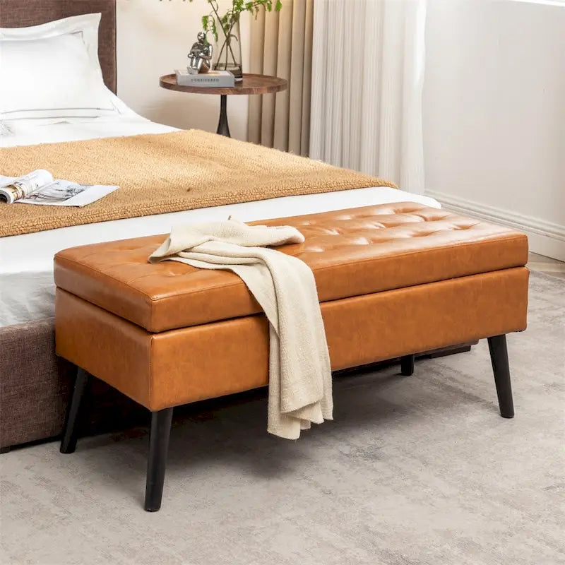 Upholstered Storage Bench for Bedroom and Entryway