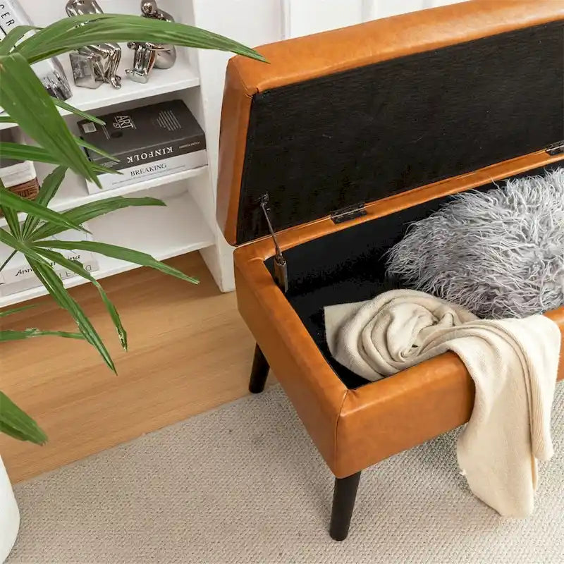 Upholstered Storage Bench for Bedroom and Entryway