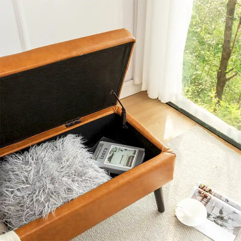 Upholstered Storage Bench for Bedroom and Entryway