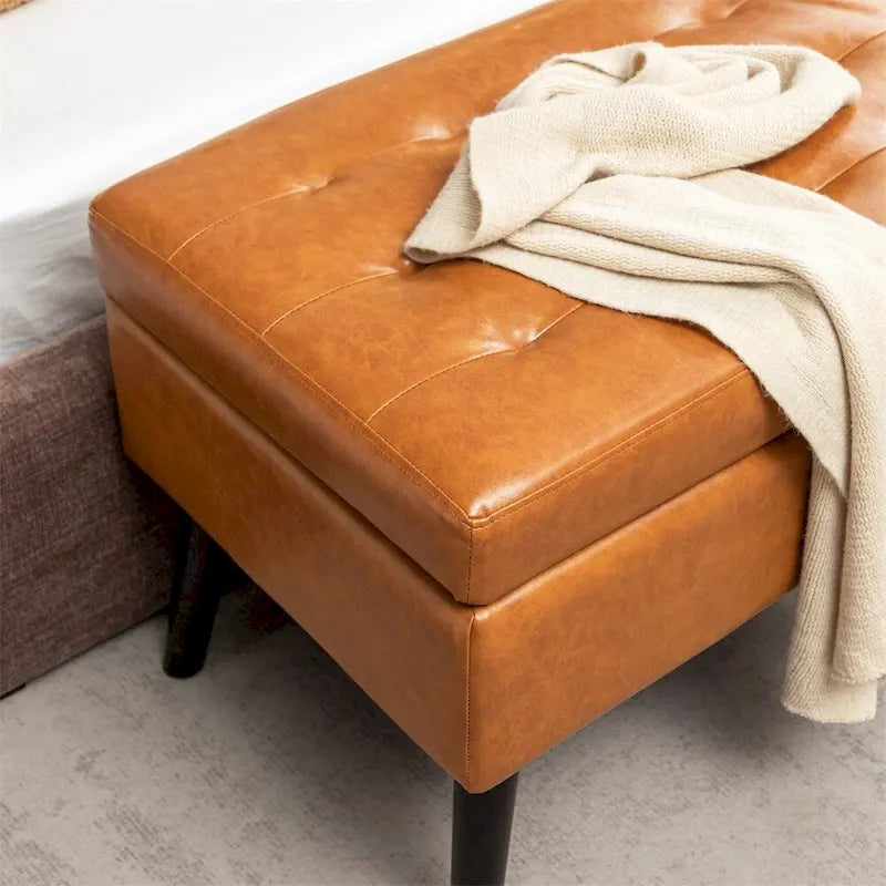Upholstered Storage Bench for Bedroom and Entryway
