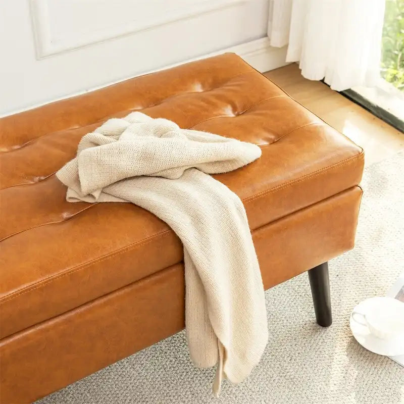 Upholstered Storage Bench for Bedroom and Entryway