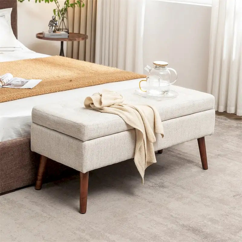 Upholstered Storage Bench for Bedroom and Entryway