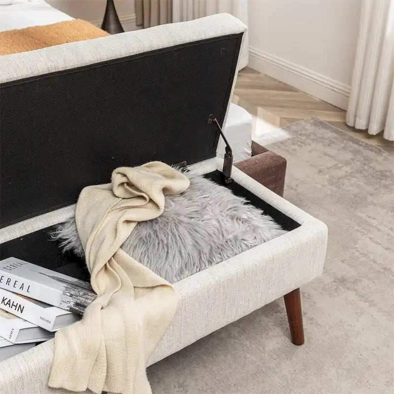 Upholstered Storage Bench for Bedroom and Entryway