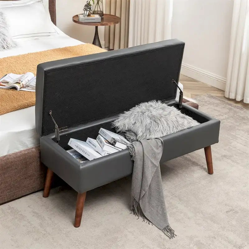 Upholstered Storage Bench for Bedroom and Entryway