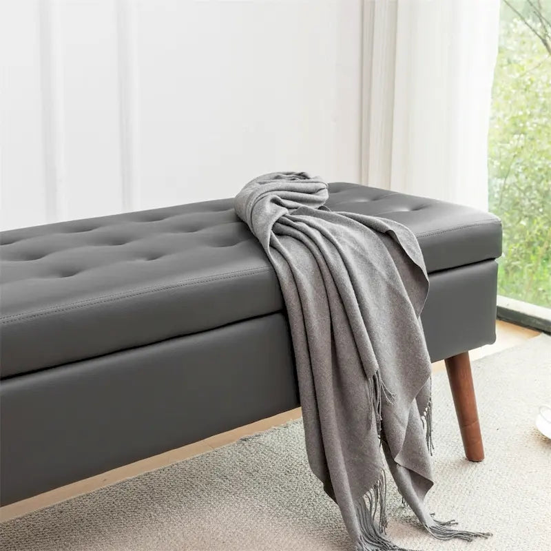 Upholstered Storage Bench for Bedroom and Entryway