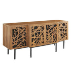 Walnut Veneer Sideboard with Adjustable Shelves