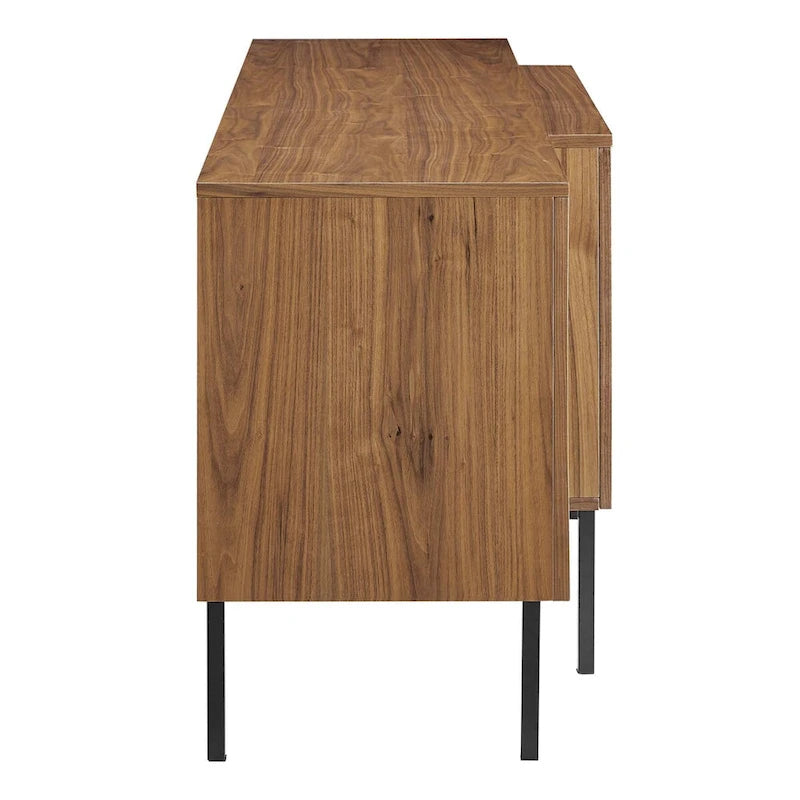 Walnut Veneer Sideboard with Adjustable Shelves