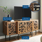 Walnut Veneer Sideboard with Adjustable Shelves
