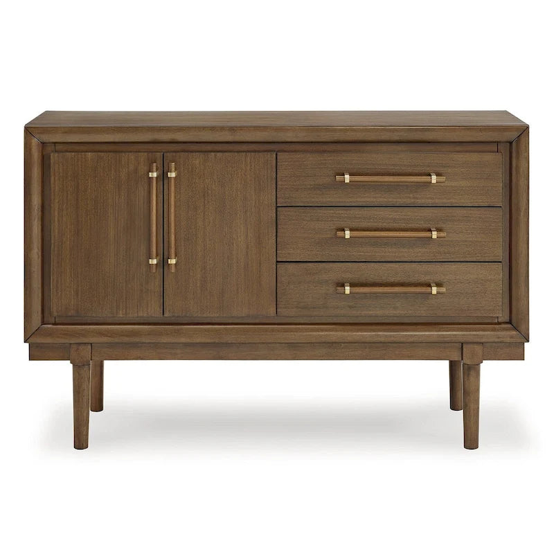 Brown Mid-Century Dining Server - 56.13 W x 18 D x 36.25 H