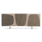 Modern Grey Wood Buffet with Gold Legs