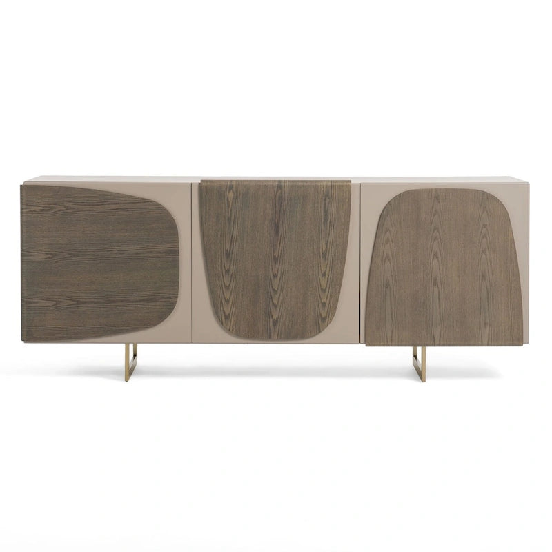 Modern Grey Wood Buffet with Gold Legs