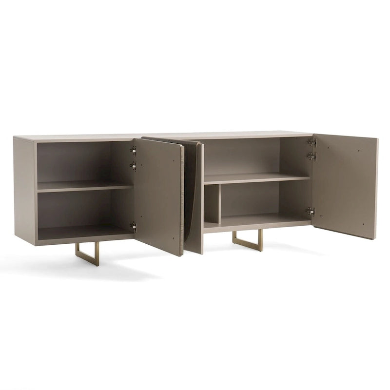 Modern Grey Wood Buffet with Gold Legs