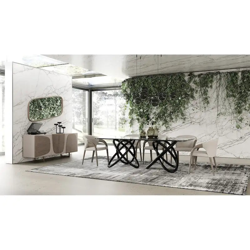 Modern Grey Wood Buffet with Gold Legs