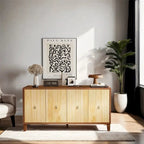 Vintage 4-Door Buffet Sideboard with Adjustable Shelves