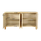 Vintage 4-Door Buffet Sideboard with Adjustable Shelves