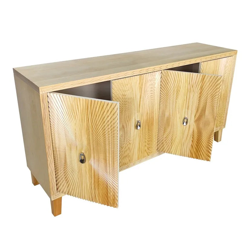 Vintage 4-Door Buffet Sideboard with Adjustable Shelves